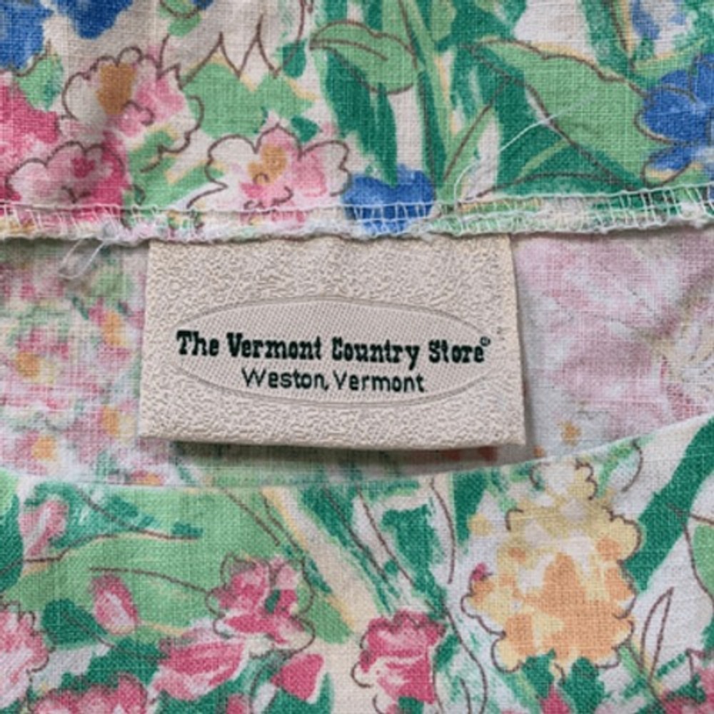 90s Vermont Country Store Pastel Floral Midi Dress Babydoll Waist Garden Party - Picture 10 of 12